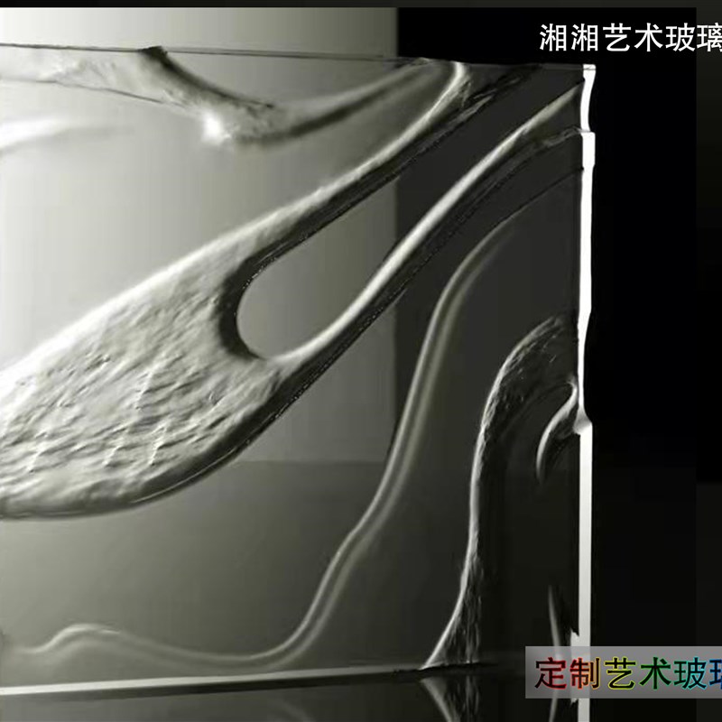 定制钢化雕刻夹胶玻璃 夹丝玻璃 烤漆玻璃 玄关隔断客厅 入户安装 - 图1