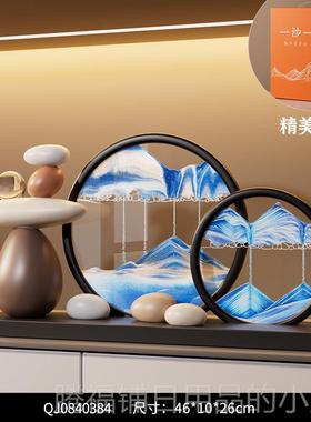 正品时来运流沙画摆件家客厅玄关电视转柜酒居柜档装饰品轻奢高办