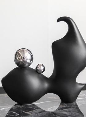 轻奢抽象几何雕异板型摆件样GQN间售楼处博艺古架玄关室内软塑装