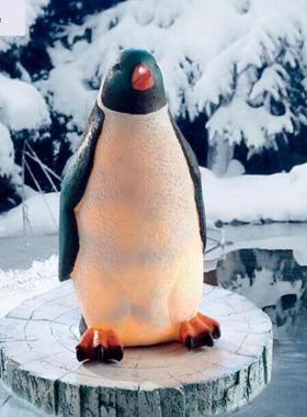 欧式创意浮工水动物企圣鹅发光灯景观诞节微装饰树脂艺品ZJ50014