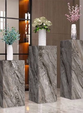 岩板柱子花架墩子石墩立柱客厅玄关过道鱼缸底座摆件
