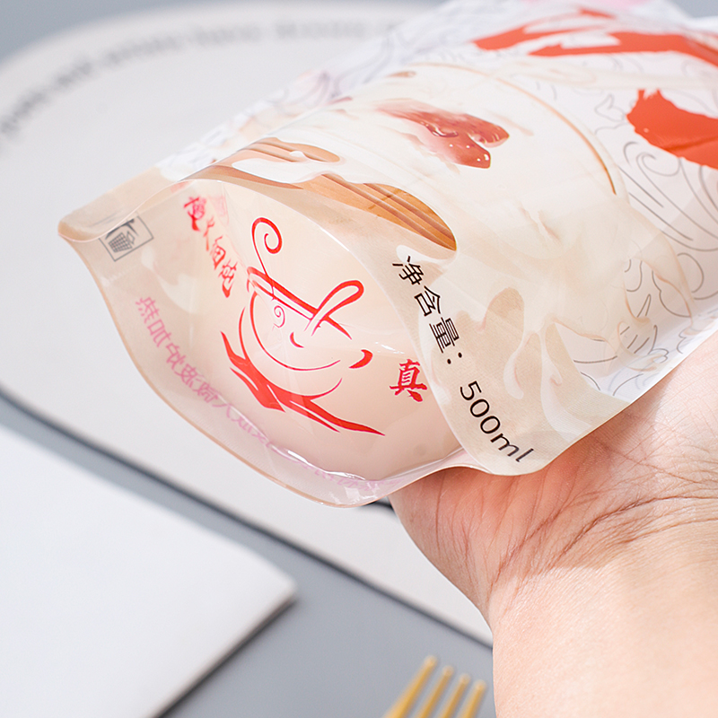 一次性打包汤袋商用外送分装螺蛳粉热汤料面汤汁汤底自立吸嘴袋子 - 图2