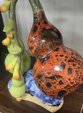 福禄到家陶瓷葫芦摆件客厅玄关酒柜办公桌装饰品开业乔迁新居礼品