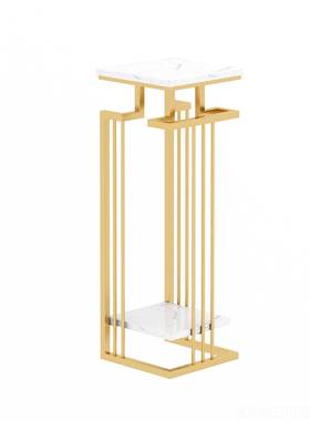 正品新中式奢客理厅落地摆件装饰架 电架视柜旁边置物 轻沙发大石