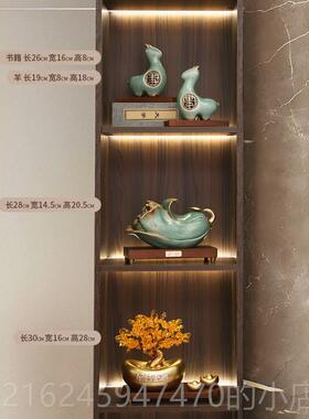 高档新中金玉白菜摆瓷件式百财礼招财办公室装饰品开业物高端陶工