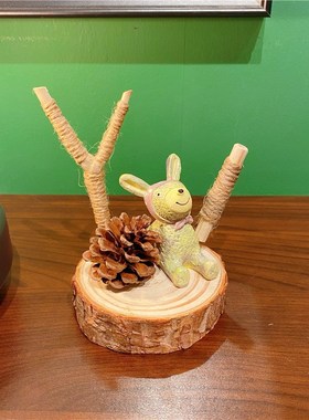 拍立得照片夹森系桌面摆件松果相框装饰幼儿园环创创意手工diy