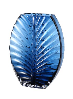 高级感克莱因蓝色玻璃花瓶水养插花摆件软装饰品客厅玄关餐桌酒店