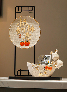 入门玄关钥匙收纳摆件客厅电视柜高档装饰品桌面创意酒柜置物摆设