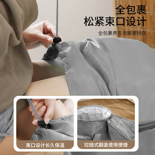冬天可折叠泡脚桶过小腿高深桶家用泡脚袋洗加热恒温熏蒸桶足浴盆 - 图1