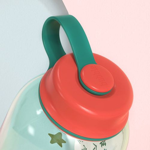 富全韩版卡通可爱防摔塑料杯一杯双盖创意吸管杯男女学生便携水杯 - 图2