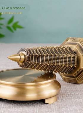 2025纯黄铜文昌塔摆件13层的铜制文昌塔十三层铜质学生用文昌笔筒