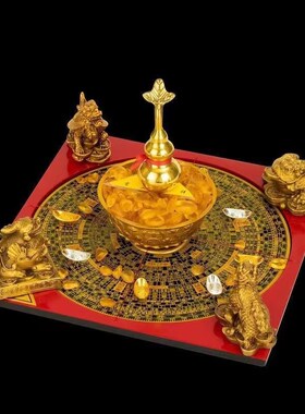 铜五宝阵龙龟大象麒麟葫芦貔貅罗盘摆件五行阵装饰家居办公室摆视