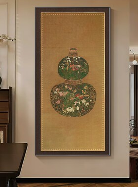 百鸟图中古风入户门玄关装饰画法式复古南洋风走廊过道尽头墙挂画