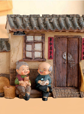 创意简约现代酒柜客厅家居装饰电视两边玄关小摆件寓意好白头偕老