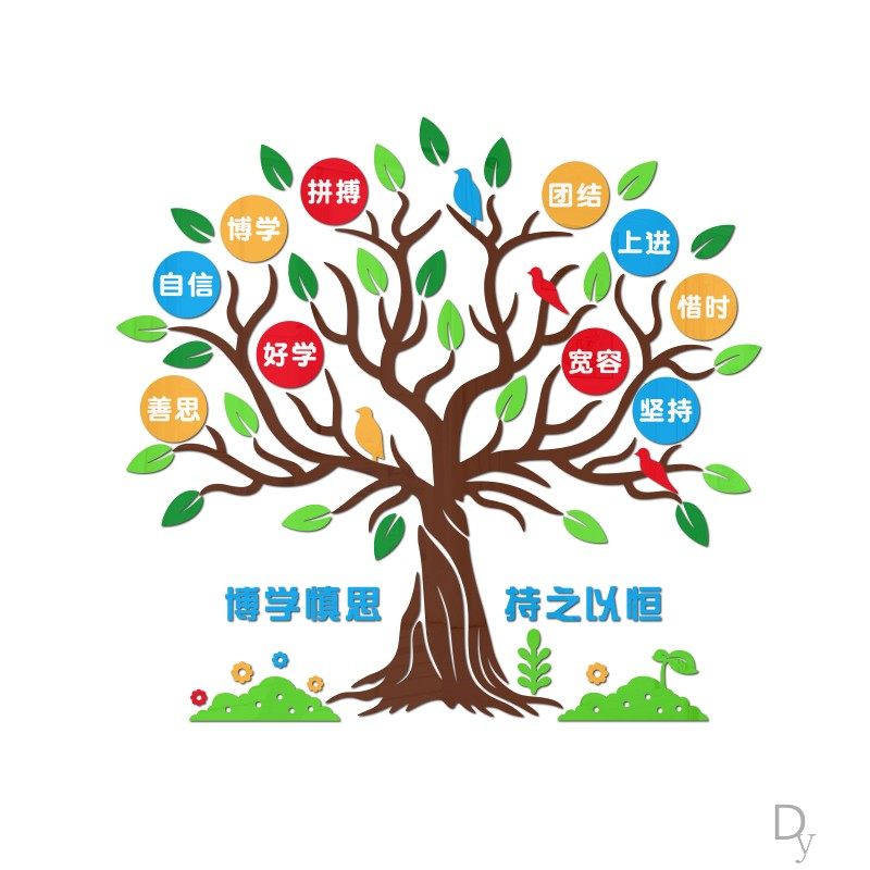 大树墙面布置装饰3d立体墙贴画培训班辅导班学校文化墙幼儿园,淘宝优惠券,粉丝福利购,淘宝优惠卷