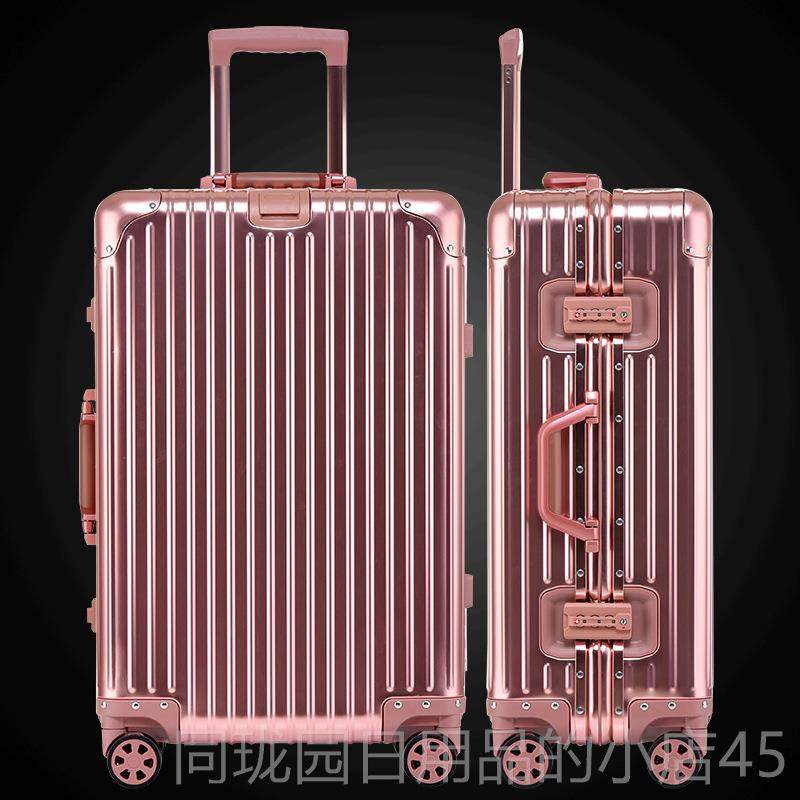 Genuine thickened full magnesium alloy suitcase trolley case universal inch wheels for men and women 20 rows boarding aluminum chassis metal business