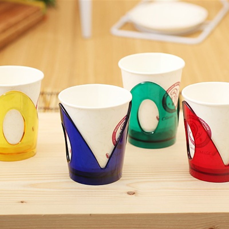 Disposable paper cup holder imported from South Korea, tea and coffee paper cup holder, heat-insulated and anti-scalding, color 4 pack