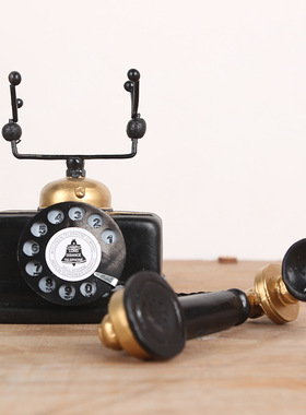 复古做旧电话机摆件店面酒吧咖啡厅橱窗装饰品欧式复古家居摆饰品
