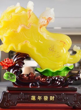 高档玉白菜摆件招财葫芦客厅电视酒柜茶几装饰店铺收银台乔迁礼