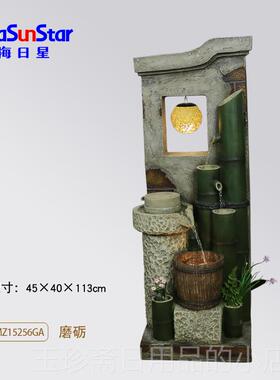 正品石磨风水饰轮 室假山流水喷厅泉招财景观 阳台客中式装造景内