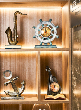 欧式复古小摆件怀旧老物件留声机帆船家居店铺书柜客厅酒柜装饰品