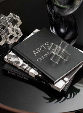 黑白灰色外文装饰真书简约现代风格样板房售楼处摄影造景陈列摆件