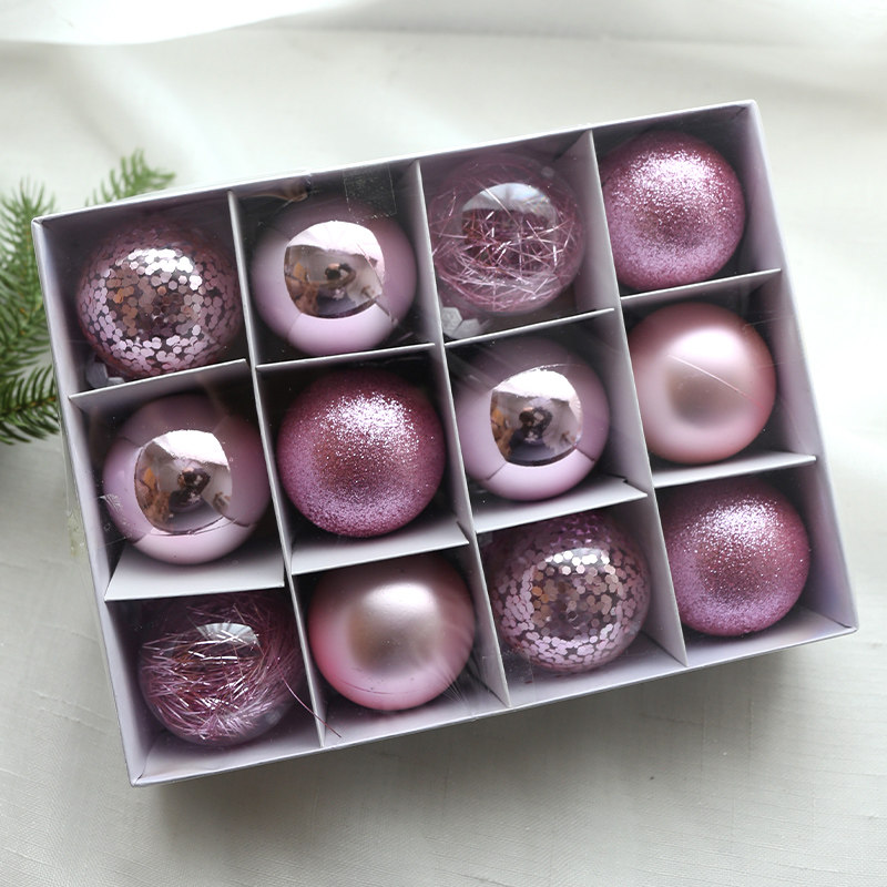 6cm耶诞球粉色吊饰幻彩商场店铺橱窗挂饰耶诞树挂件耶诞节装饰品,淘宝优惠券,粉丝福利购,淘宝优惠卷