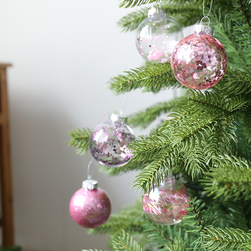 6cm耶诞球粉色吊饰幻彩商场店铺橱窗挂饰耶诞树挂件耶诞节装饰品,淘宝优惠券,粉丝福利购,淘宝优惠卷