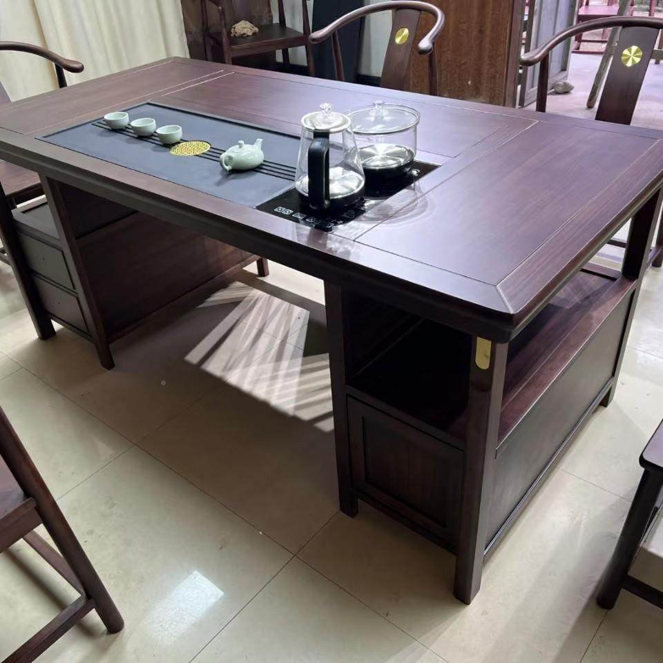 新中式实木形茶几功家用办公茶台实木IGF茶茶桌椅组合紫檀色方夫,淘宝优惠券,粉丝福利购,淘宝优惠卷