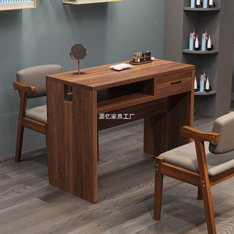 升级灯孔美复古美甲桌现简约单双人甲工作台TKZ抽代屉收纳夹双层,淘宝优惠券,粉丝福利购,淘宝优惠卷