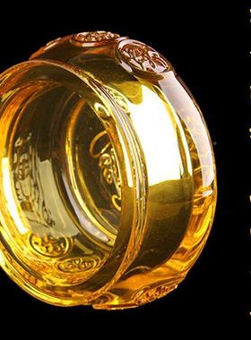 黄水晶聚宝盆摆件公底座淄博琉璃元品客宝玄关厅桌AL100356面饰办