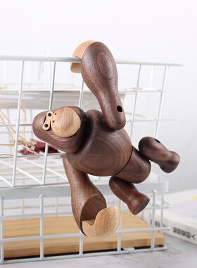 黑胡桃原木风实木猴子工艺品家居装饰摆件大猩猩书房会动桌面手工
