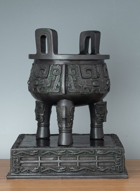 铜世纪宝鼎摆件仿古青铜鼎客厅办公室桌面中式工艺品高端商务礼品