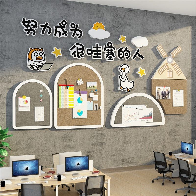 毛毡交互贴企业文化办公室司告栏展示板氛围员工风采照片墙面装饰,淘宝优惠券,粉丝福利购,淘宝优惠卷