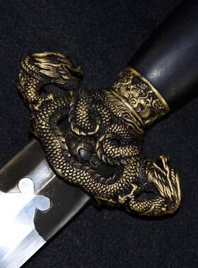 龙泉华手剑影刀花纹钢镜面宝剑工锻打唐剑一八面AL-62513体剑未开