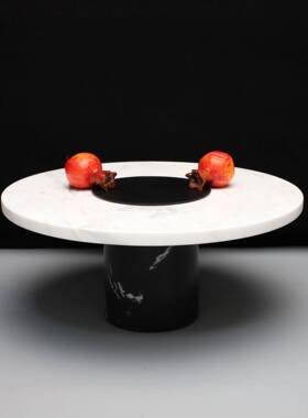 欧大厅理石金属托盘果盘摆件样板房电视北卧室书1111房客桌面柜饰