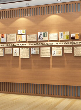 中医阁药发展史养生馆装修饰挂画墙海报氛围布置文化背景设计展示