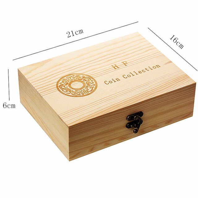 Adjustable silver coin collection box with inner pad, ancient coin silver dollar, 30 Yuan Datou coins, coin protection box, wooden box