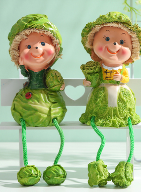 家居创意装饰品客厅小摆件吊脚娃娃可爱卧室个性摆设电视柜酒柜