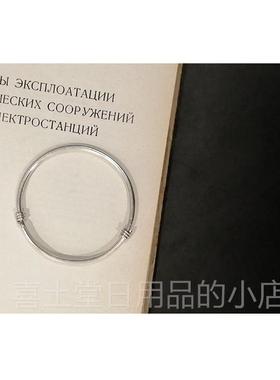 高档秋银叶夏花纯银拉手镯女999足实心推制简约铃铛细镯子定刻字