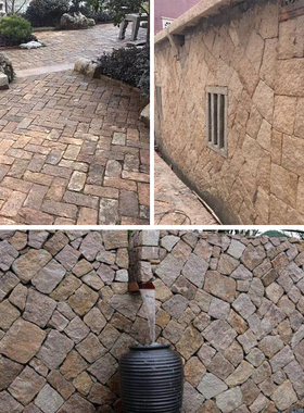 景墙石块垒墙石天然花岗岩方形砌墙石块花坛围边挡土石驳岸护坡石