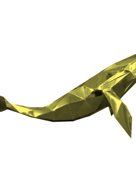 创意鲸鱼摆件家居个性工艺品手工DIY立体折纸装饰品店铺桌面饰品