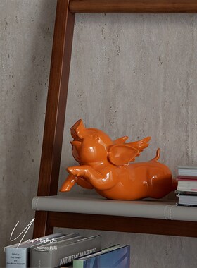 屿陌家居小飞猪摆件创意卡通可爱客厅电视柜酒柜玄关小众装饰品