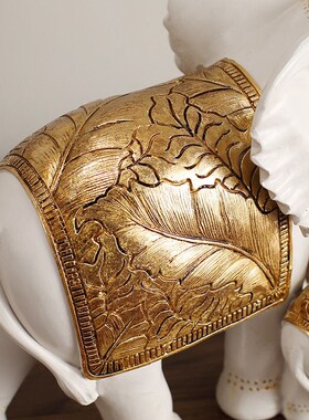 欧式金叶大象摆件客厅电视柜酒柜玄关装饰品树脂工艺品摆设