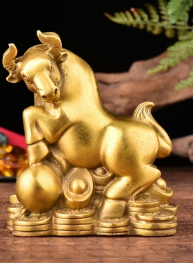 百纳源十二生肖摆件铜鼠牛虎兔龙蛇马羊猴鸡狗猪装饰摆设黄铜小号