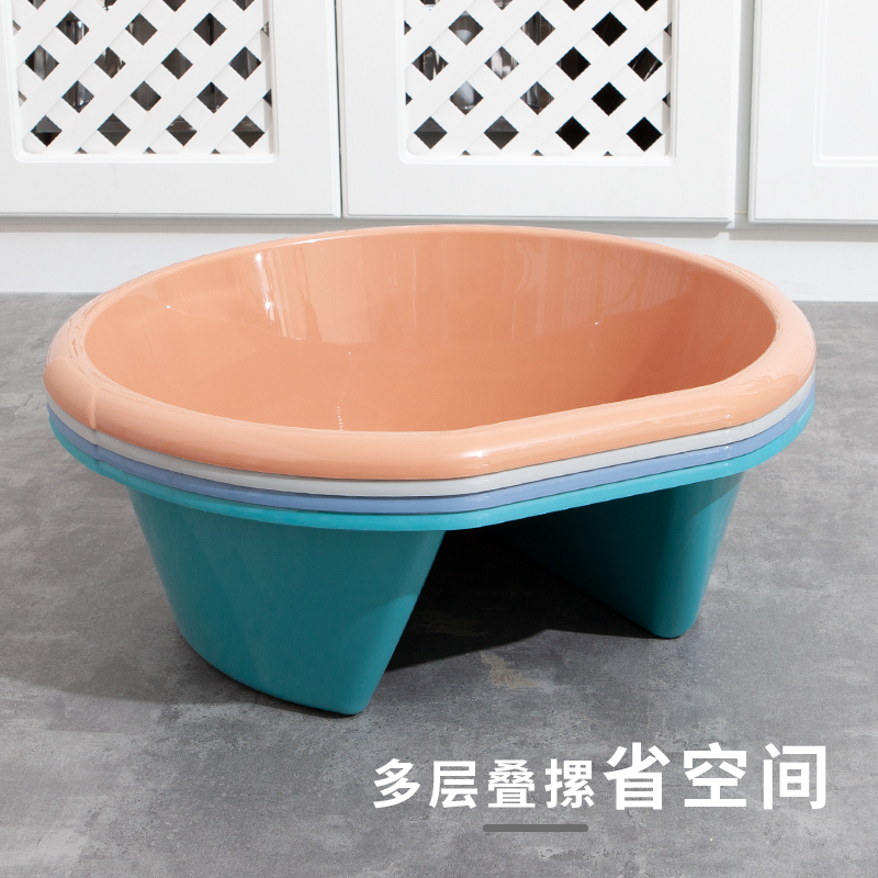塑料加厚搓衣盆洗衣盆带搓衣板特大号带搓板盆家用宿舍脸盆学生盆 - 图1