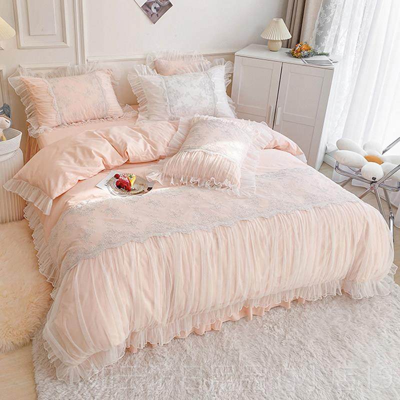 正品夏季韩国粉红少心女四件套10床棉被套纯棉蕾0丝床单公主风格,淘宝优惠券,粉丝福利购,淘宝优惠卷