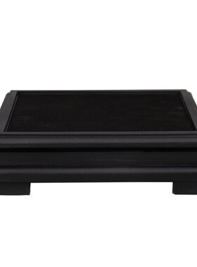 正方形旋转木质底座花瓶石头雕塑玉器文玩工艺品摆件玻璃罩底坐