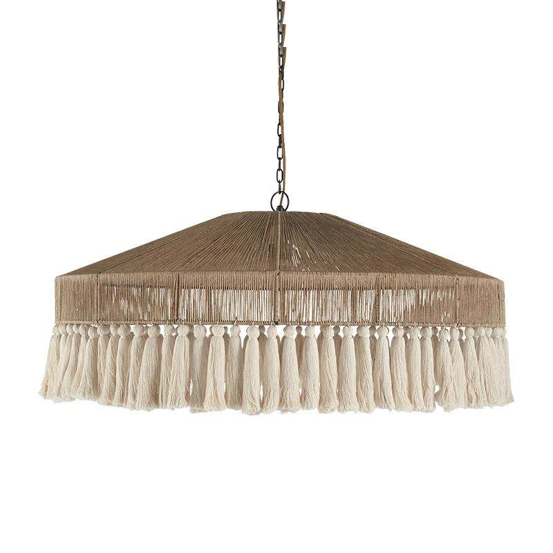 波西米亚古灯麻绳流苏吊灯创意350复卧室主灯厅吸顶灯诧寂风灯餐,淘宝优惠券,粉丝福利购,淘宝优惠卷