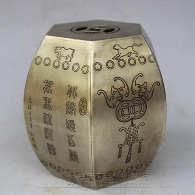 Antiques, miscellaneous flowers, bronzes, ancient twelve zodiac pattern stool ornaments, 468 handle replica